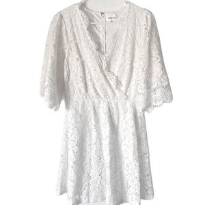 Sugar + Lips White Lace Dress Size Medium